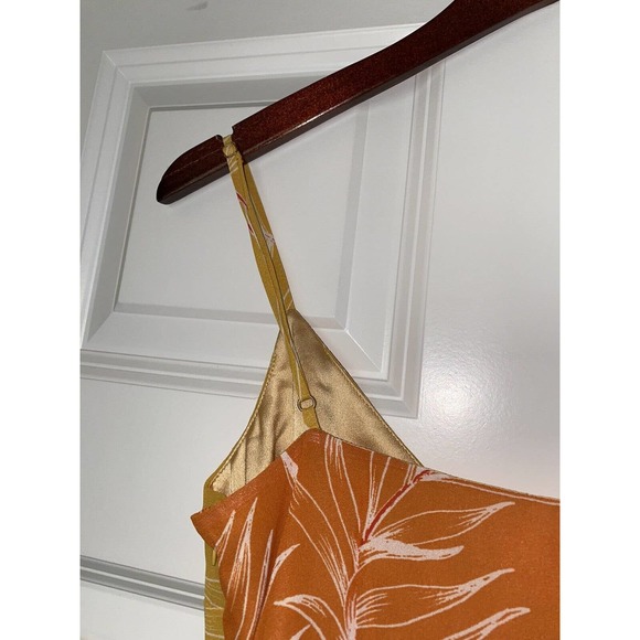 CAMILA COELHO Vivienne midi dress Orange Yellow SMALL revolve w/extra button - Picture 9 of 11